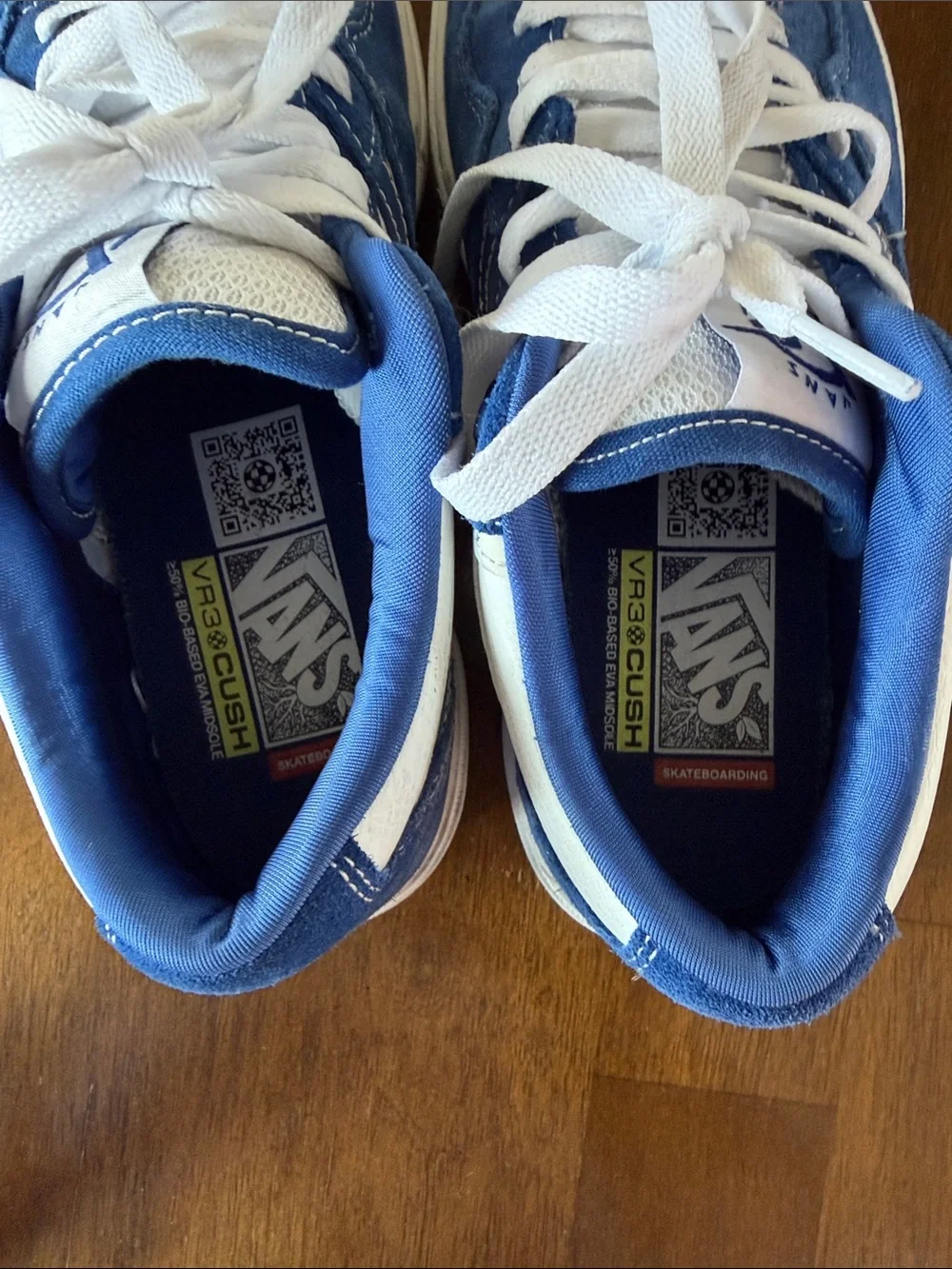 Vans Blue and White Skate Sneakers